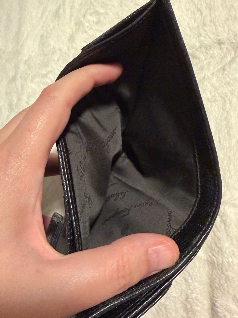 Ferragamo Black croc embossed Leather wallet - Picture 7 of 8
